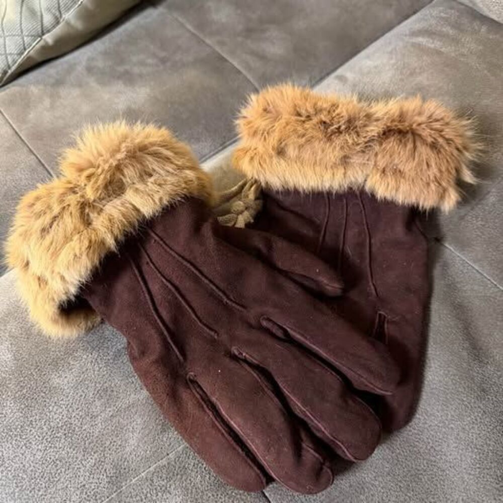 WWII Imperial Japanese Army Air Service Pilot Winter Fur Lined Gloves Vintage